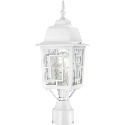 Nuvo Lighting 60/4927  Banyan - 1 Light - 17" Outdoor Post with Clear Water Glass in White Finish